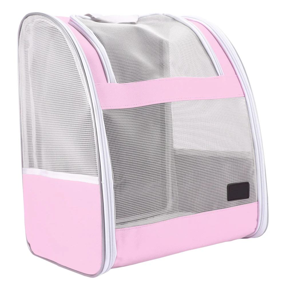 1pc Pet Backpack Outdoor Canvas Travel Bag Portable Breathable Space Capsule Backpack for Cat Dog (Pink)