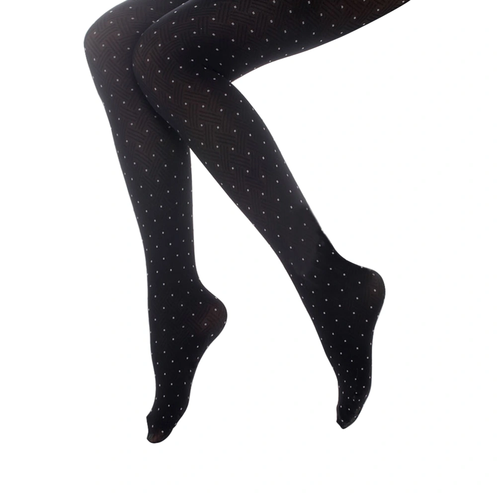 Lady Stocking Pantyhose Panty Hose Dots Tights for Women (Black)