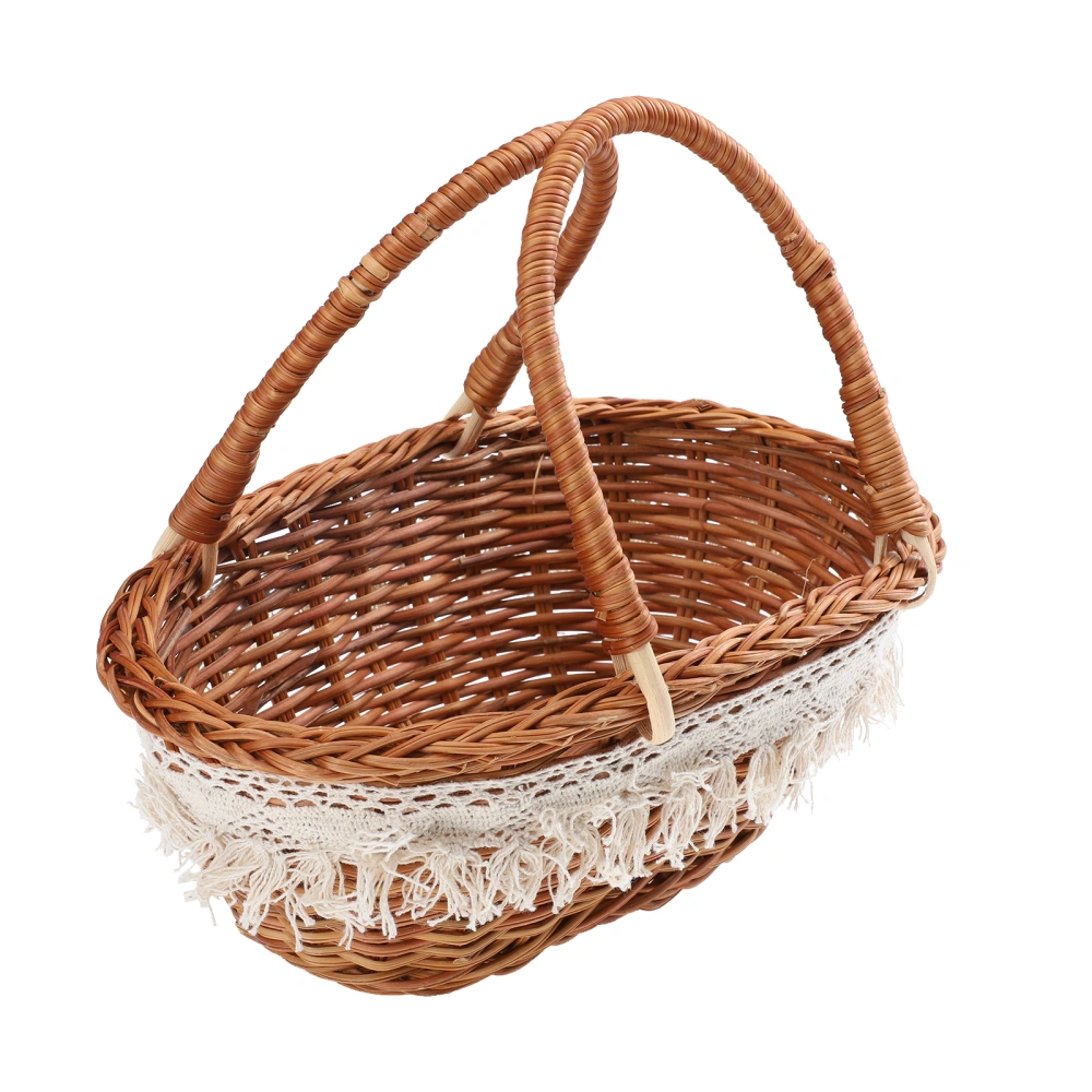 1pc Hand-woven Small Flower Basket Flower Basket Simulation Flower Basket