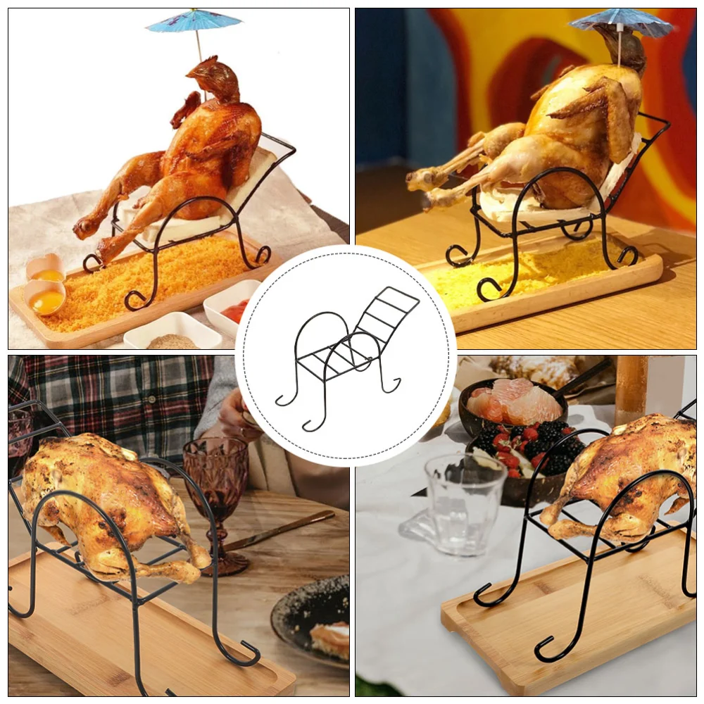 Beach Chair Roast Chicken Rack Chicken Turkey Roaster Stand Grilled Chicken Rack