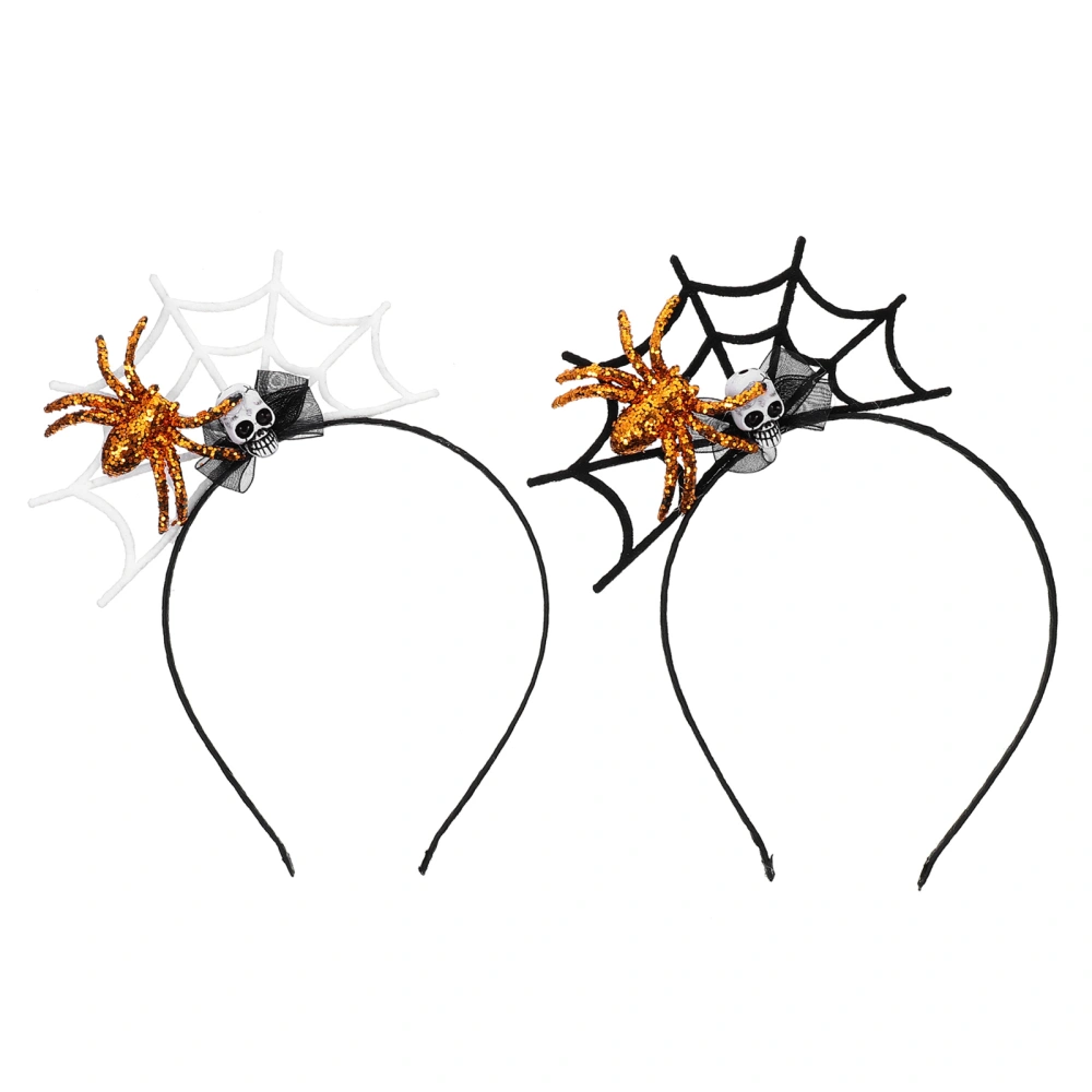 2Pcs Halloween Skull Headwear Simulation Spider Skull Headband Hair Clasp