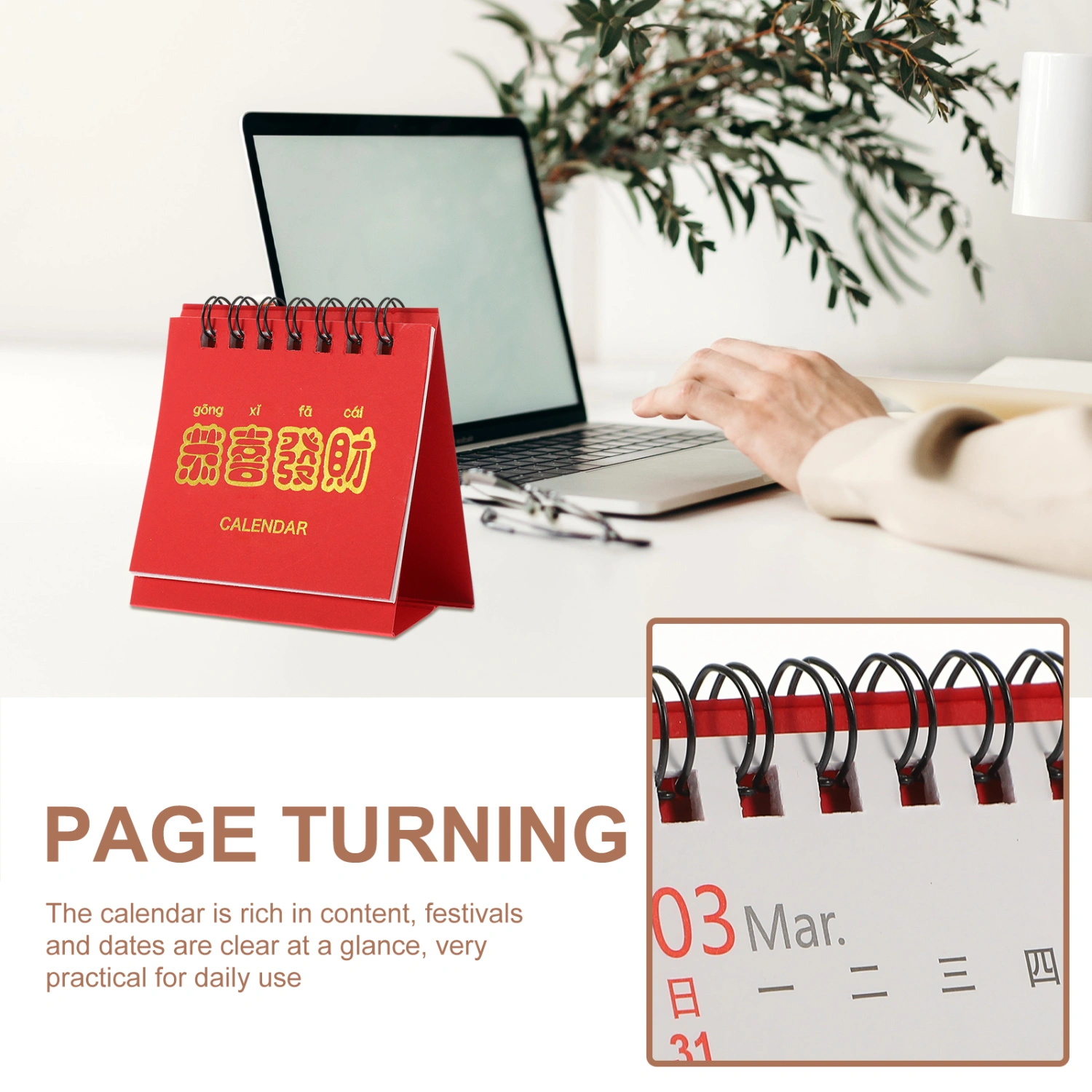 4pcs Office Desk Calendar Decorative Desktop Calendar Month Calendar Paper Calendar
