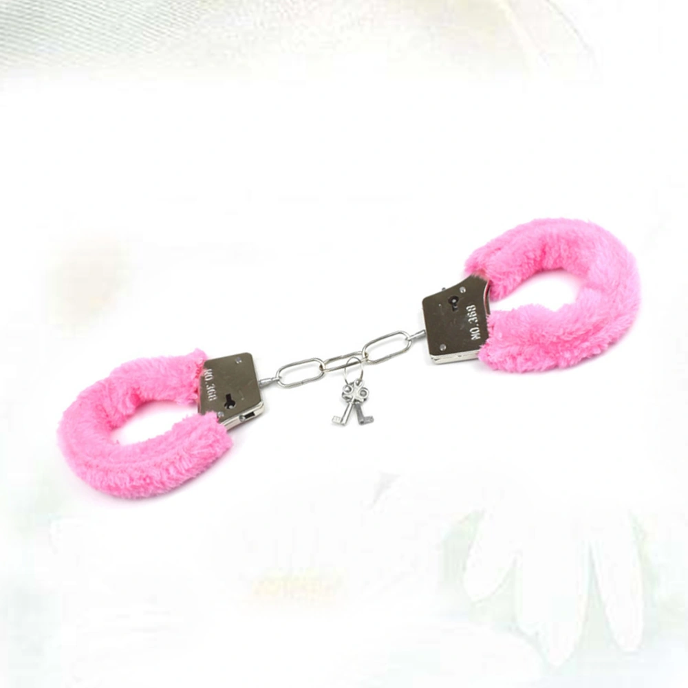 Adjustable Plush Sex Handcuffs Sex Restraining Toy Adult Bondage Pleasure Toy (Pink)