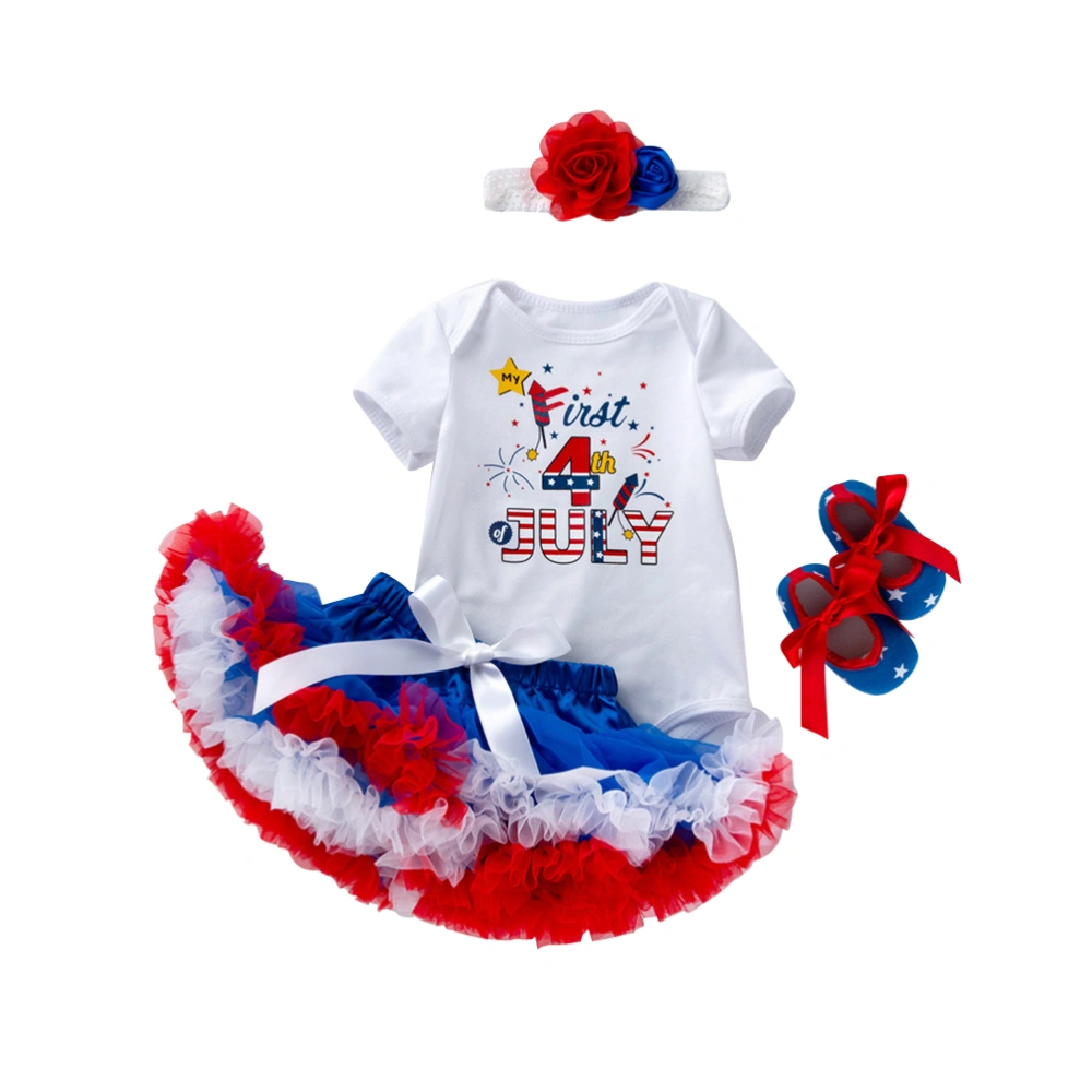 1 Set Independence Day Baby Clothes Kit Independance Day Children Tutu Skirt Kit Independance Day Dress Set Independance Day Baby Cosplay Costumes Kit for 0-2 Years Old Kids Girls Baby (Size XL/80 12-24 Month)