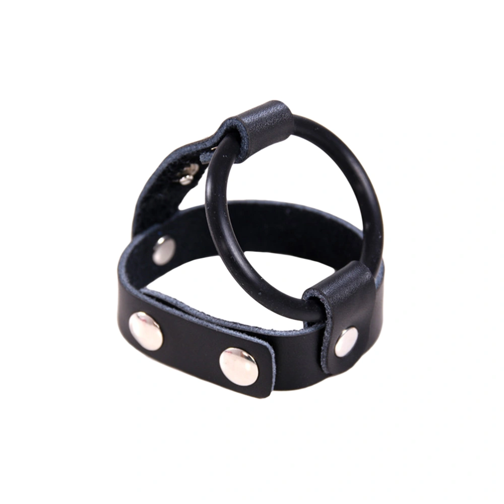 Leather Ring Adjustable Cockring Cage Silicone Black Penis Sleeve Ring Sex Delay Erections Sex Toy for Men Couples