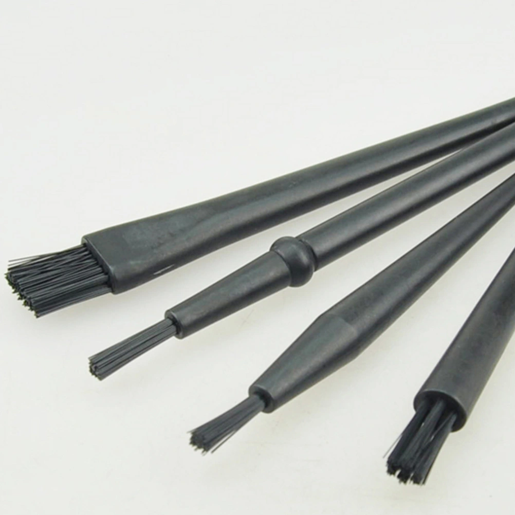 8pcs Round Handle Anti Static Antistatic ESD Brush Repair Reballing Rework Tool Black (Mixed Typed)