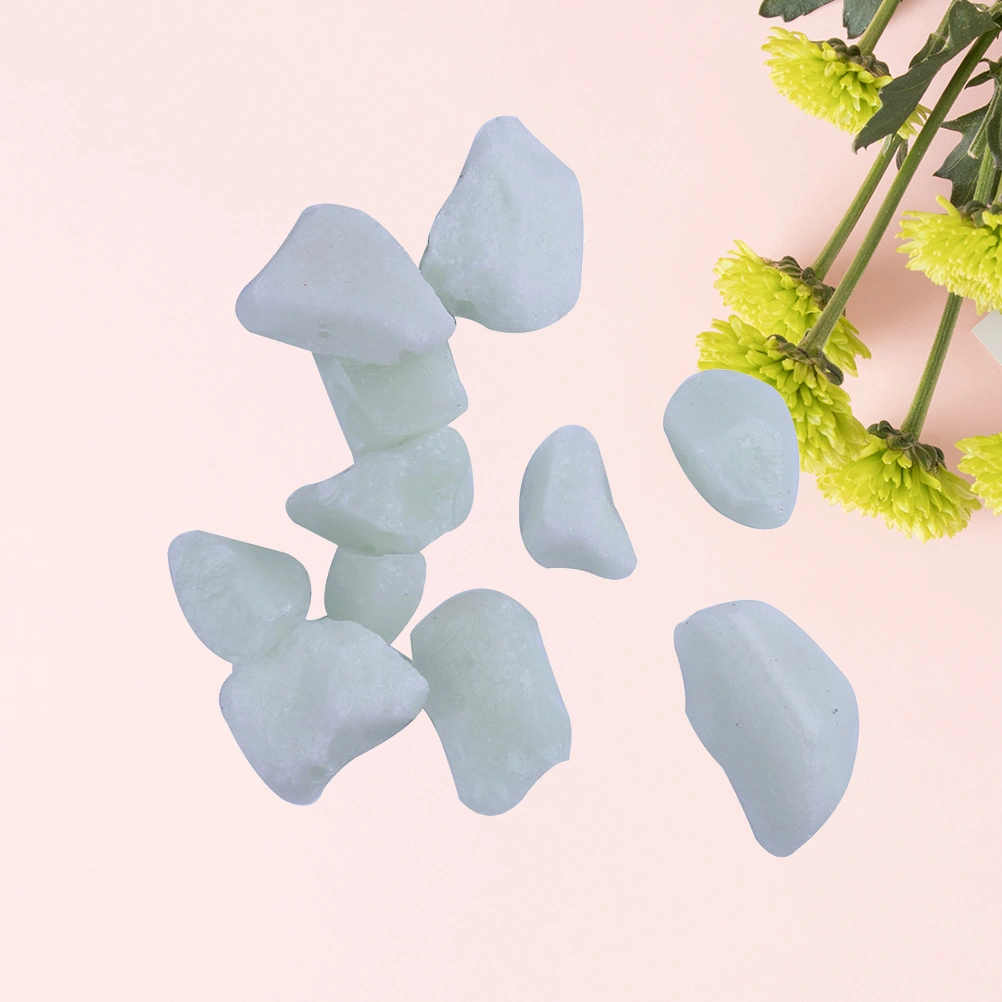 100g Natural Luminescent Stones Rubble Terrazzo Luminescent Sand s Fish Tank Aquarium Landscaping Minerals Specimen (Blue)