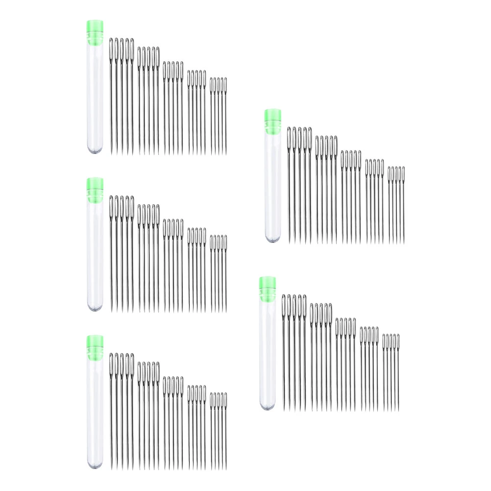 5 Sets Crafting Knitting Needles Weaving Stringing Needles with Storage Box