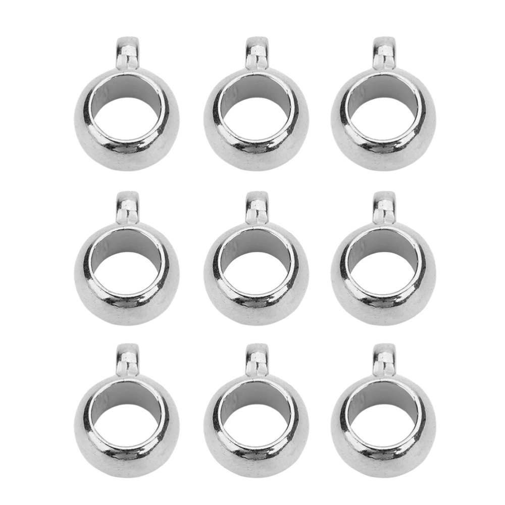 100pcs Big Hole Beads Pendant DIY Pendant Accessories Big Hole Loose Bead Pendant DIY Jewelry Accessories (Silver 5mm 8mm)