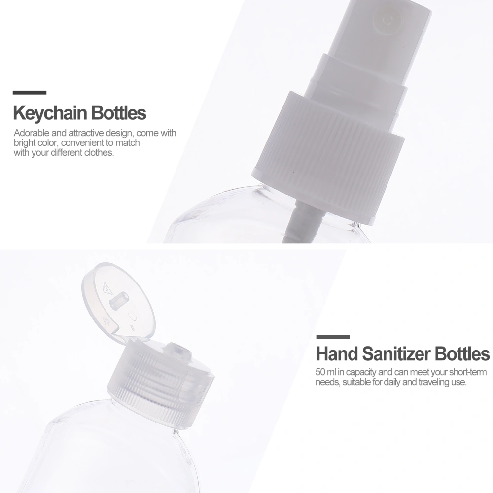 6 Sets Multifunctional Key Chain Bottles Lotion Bottles Containers with Funnel