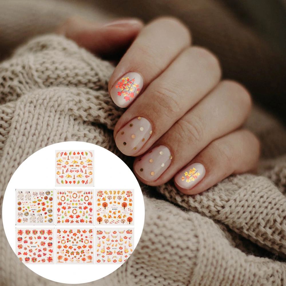 7 Sheets Thanksgiving Easter Nail Art Sticker Decal Manicure Decoration