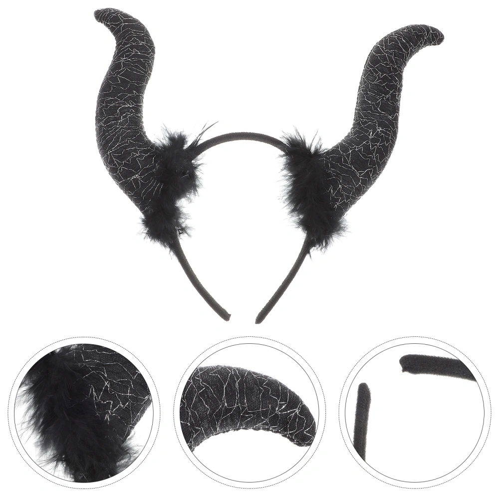 Devil Horn Headband Cosplay Hair Hoops Halloween Party Costume Accessory