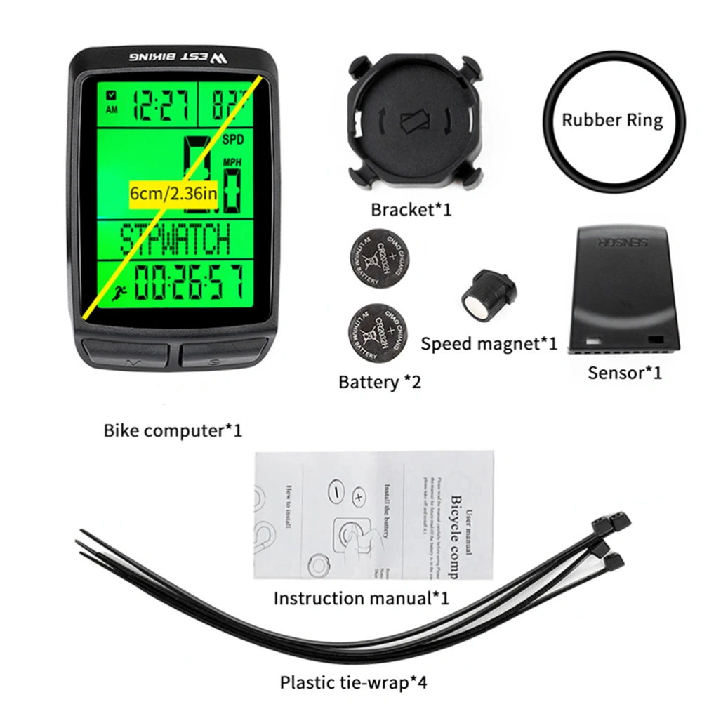 1 Set Multi-function Computer Cycling Odometer Smart Stopwatch