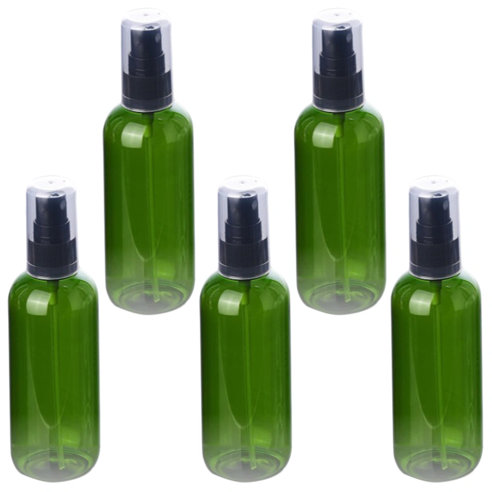 5 Pcs 50ml Dispense Spray Bottle Plastic Small Makeup Water Container Black Pump Empty Sprayer for Indoor Outdoor (Green)