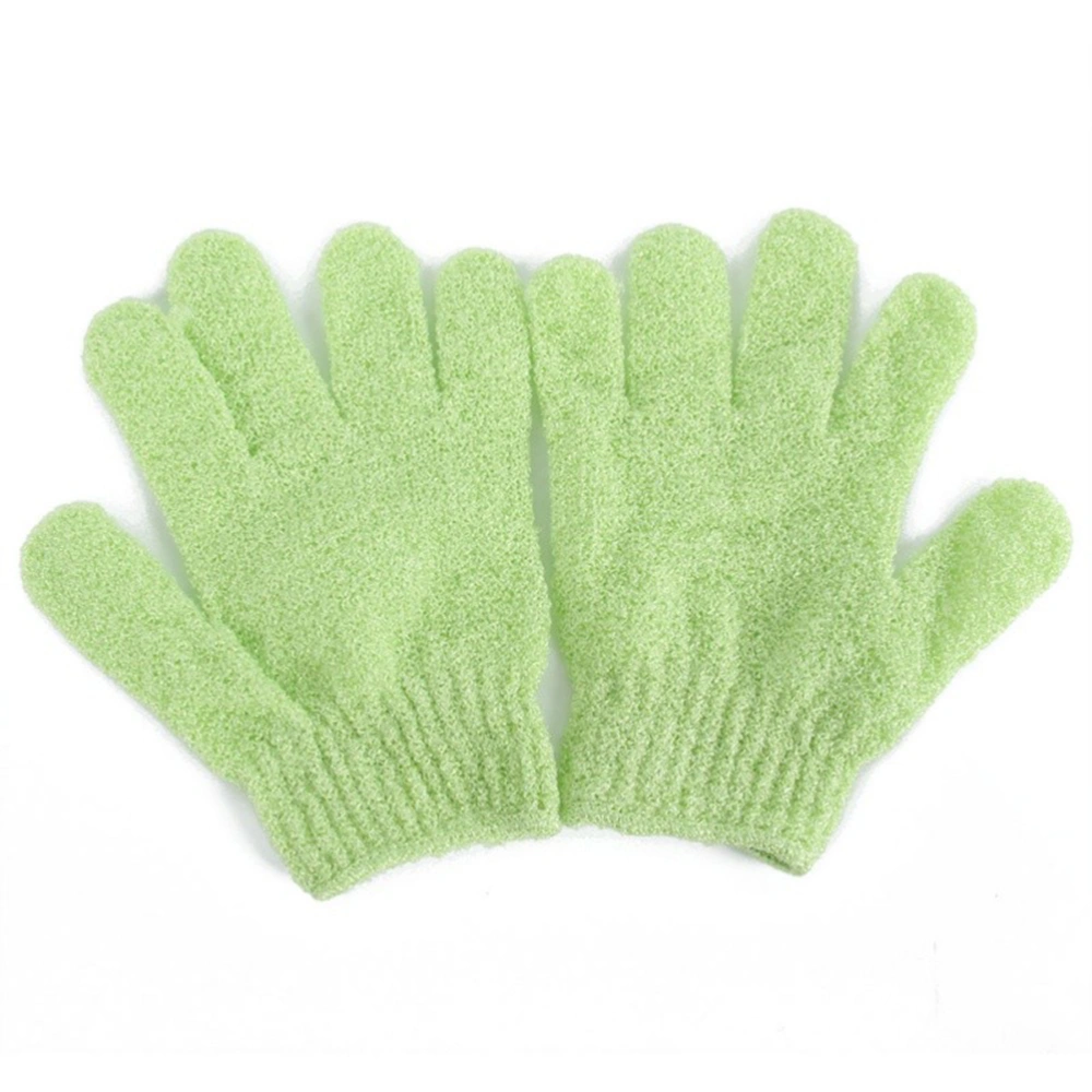 2pcs Shower Exfoliating Bath Gloves Nylon Shower Gloves Body Scrub Exfoliator for Men Women Kids(Green)