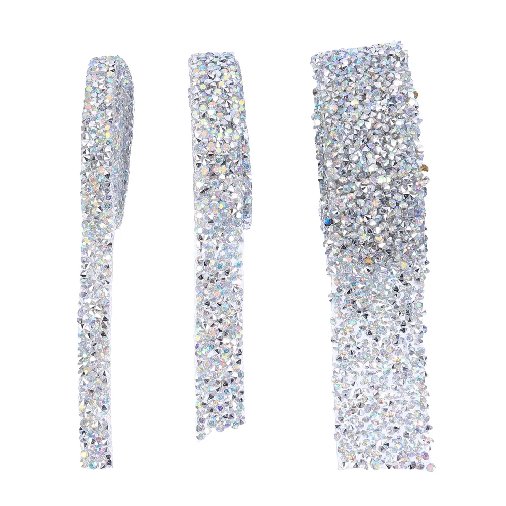 3 Rolls Trimming Ribbon Wedding Diamond Sparkle Rhinestone DIY Diamond Mesh