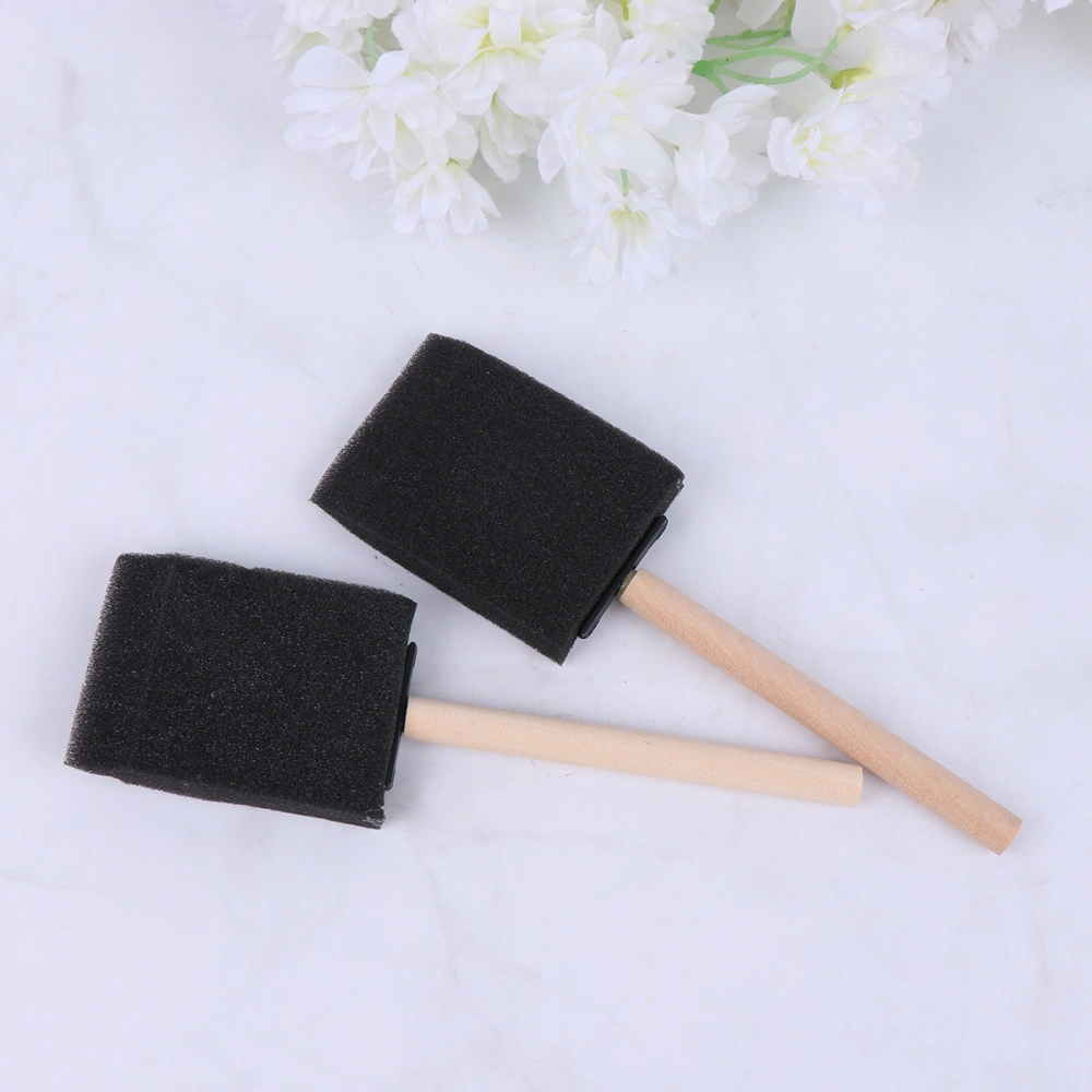 40PCS 2 Inches Wood Handle Sponges Brush Set Kids DIY Painting Tools Sponge Painting Stippler for Chldren