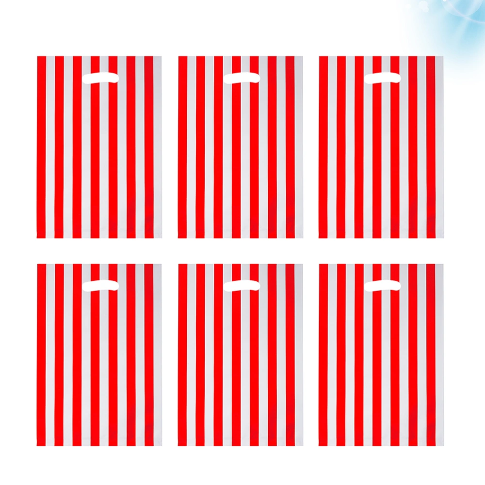 50pcs Stripe Candy Bag Pouches Gift Bags Adorable Presents Pouch Chocolate Storage Bag for Kids Children (Red and White Stripes)