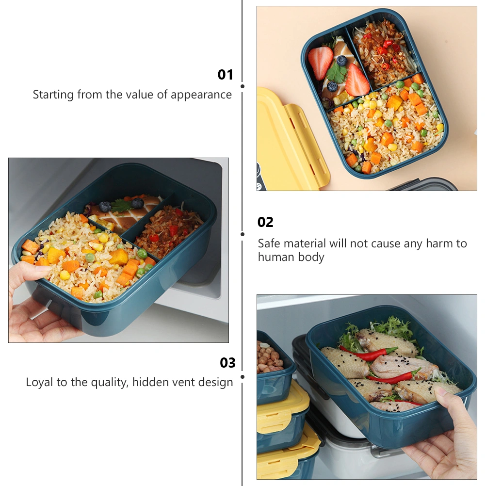 2pcs Portable Lunch Boxes Office Worker Student Microwave Oven Heating Bento Box