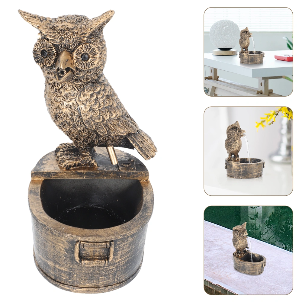 1Pc Lovely Owl Model Office Ornament Desktop Resin Iron-art Home Decoration