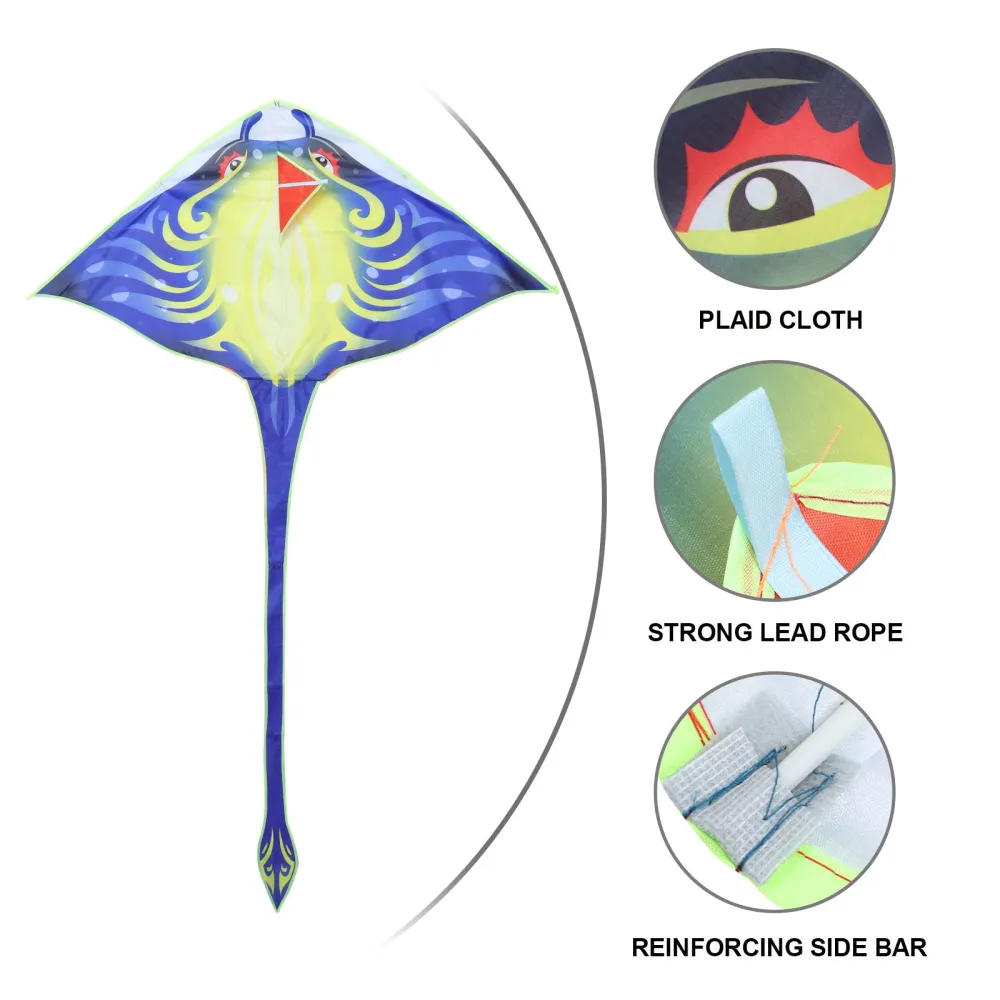 1 Set Long Tail Manta Ray Kites Cartoon Easy to Fly Kites Outdoor Kites for Kids