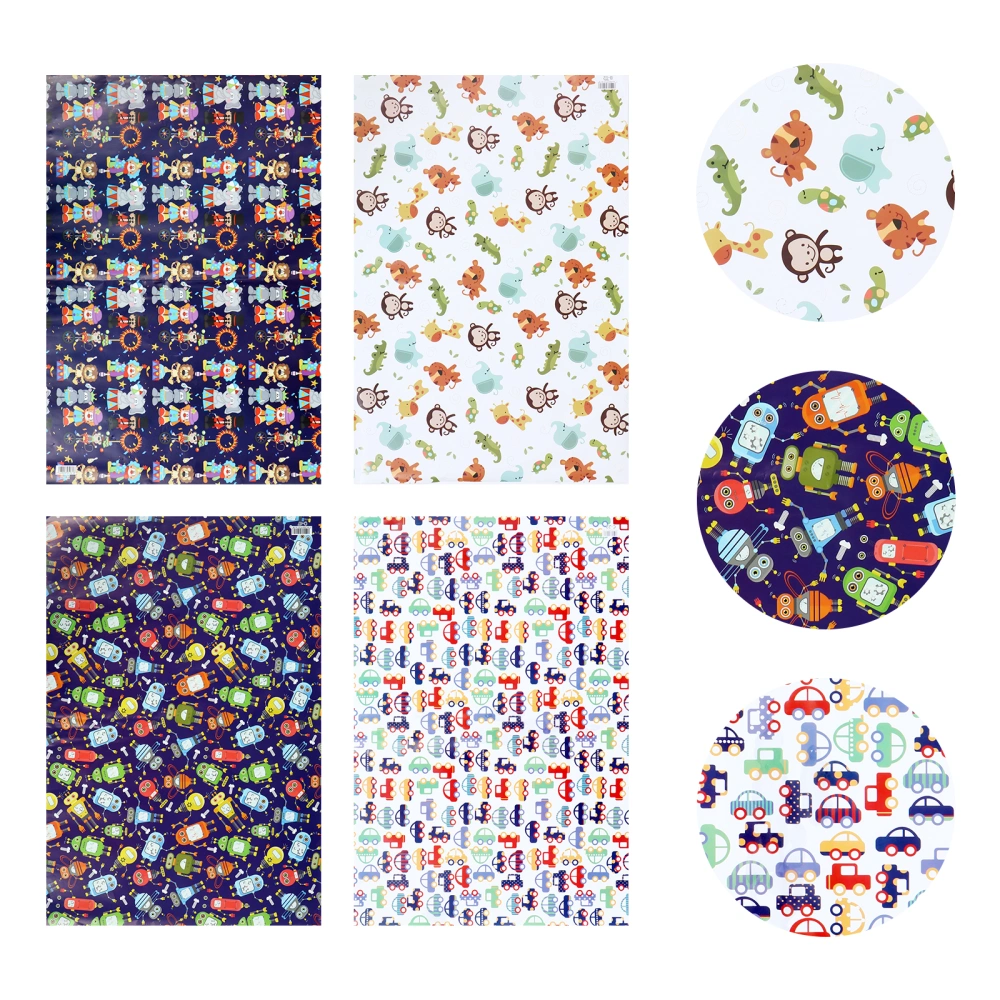 16 Sheets Gift Wrapping Paper Cartoon Lovely DIY Book Cover Paper Gift Wrappers