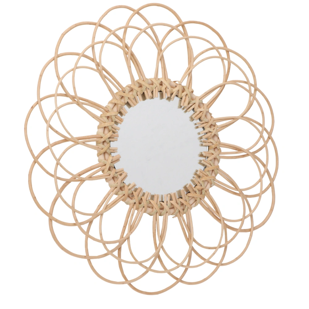 Woven Wall Hanging Mirror Rattan Wall Mirror Rattan Hanging Mirror Home Decorative Mirror