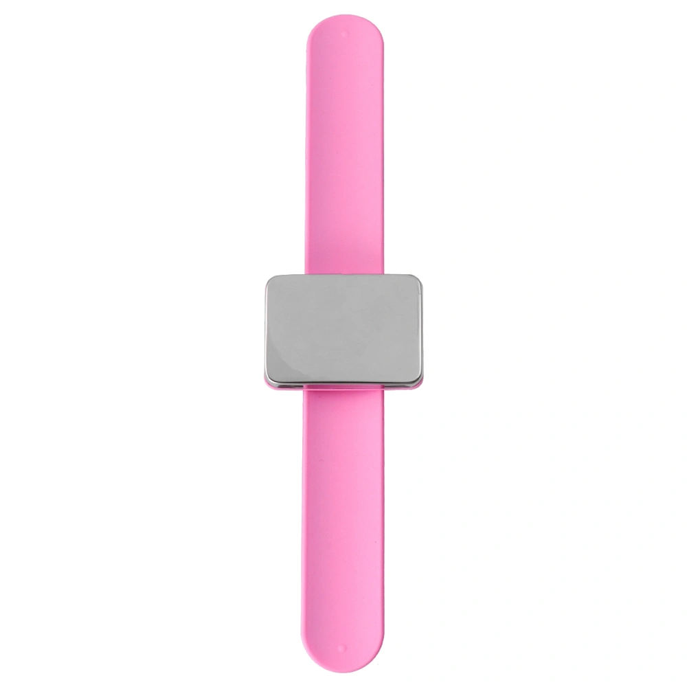 Magnetic Bobbie Pin Bracelet Silicone Hairdresser Slap Bracelet Hair Clips Holder Bracelet (Pink)