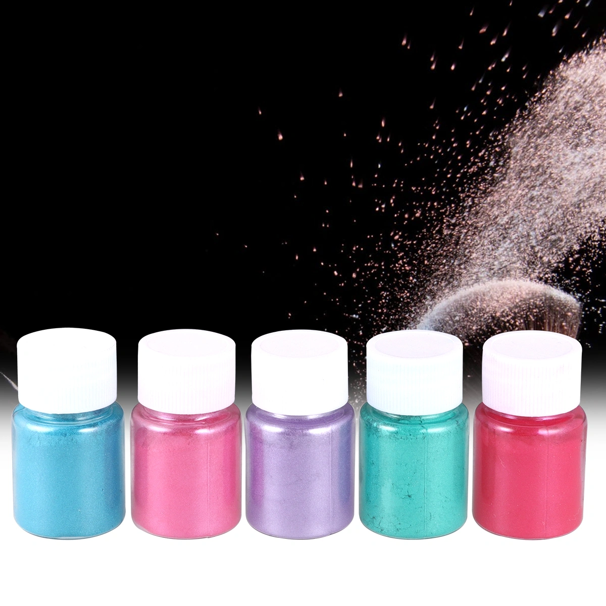 10Pcs Mica Powder Pearl Pigment Natural Powder Pigment Set for Soap Bath Bomb Nail Art Color Correction Tool (Assorted Color)
