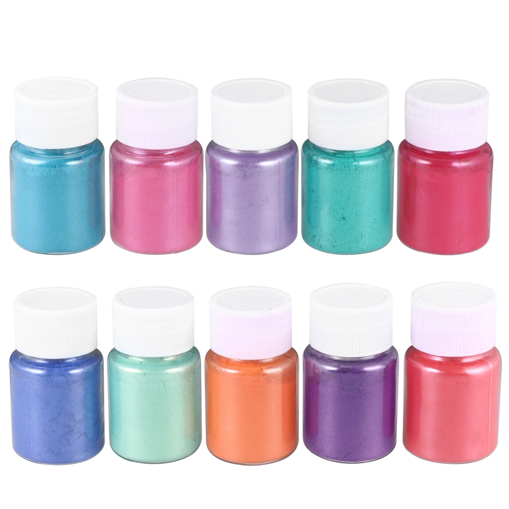 10Pcs Mica Powder Pearl Pigment Natural Powder Pigment Set for Soap Bath Bomb Nail Art Color Correction Tool (Assorted Color)