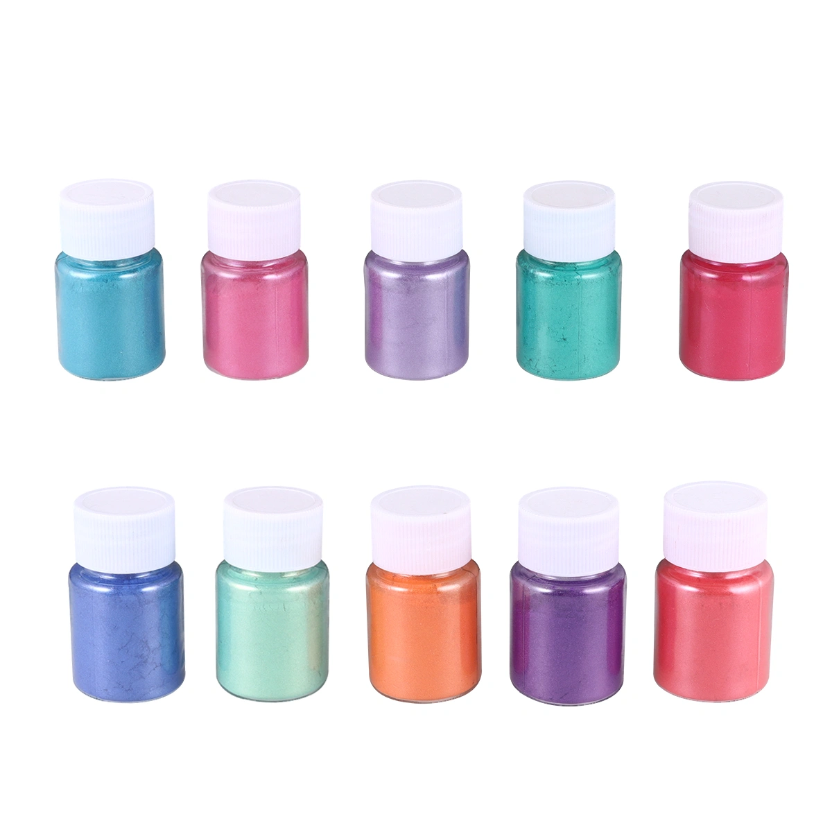 10Pcs Mica Powder Pearl Pigment Natural Powder Pigment Set for Soap Bath Bomb Nail Art Color Correction Tool (Assorted Color)