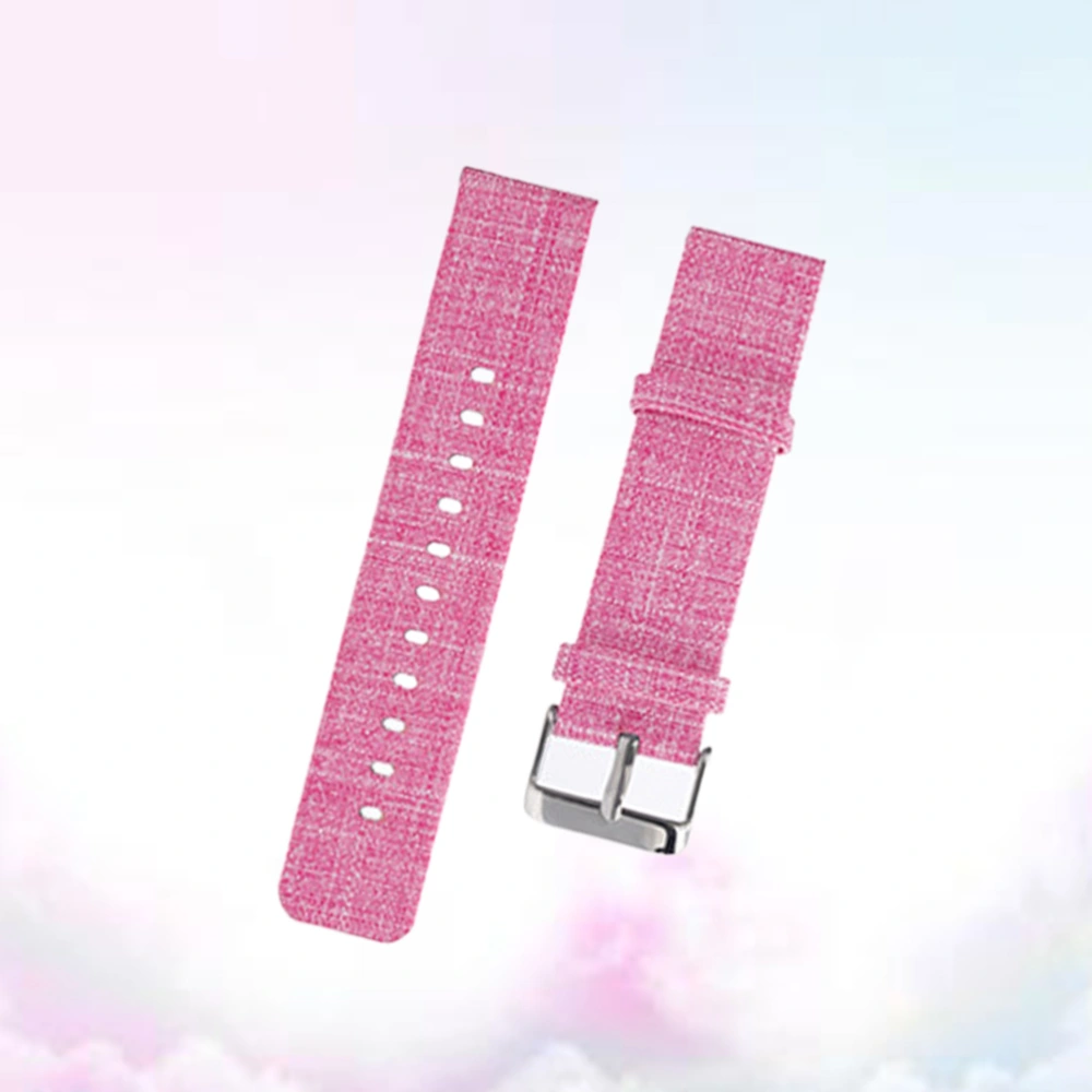 22mm Canvas Watch Band Minimalist Wristband Delicate Watch Replacement Strap Fashion Watchband Compatible for Garmin Fenix 5 Pink