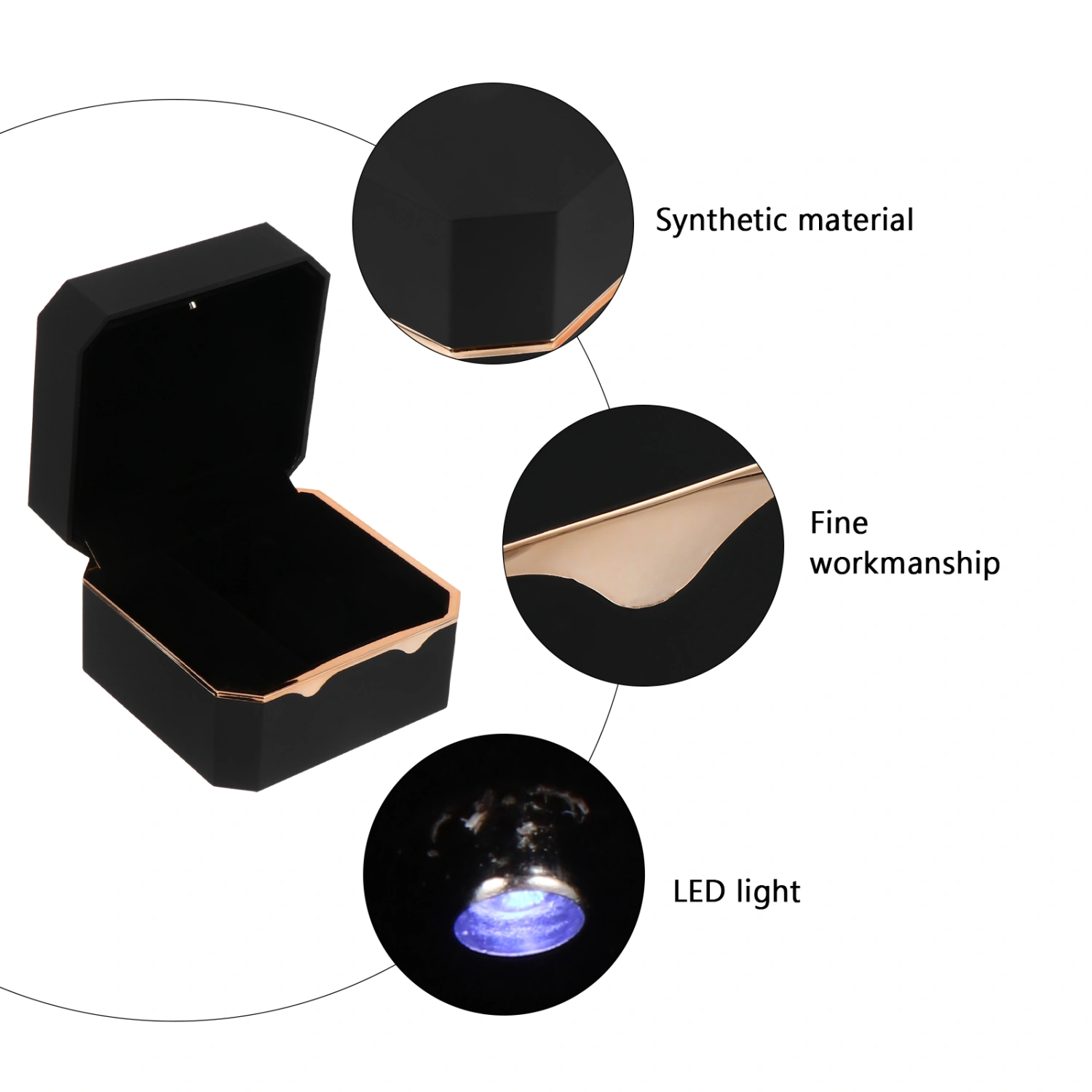 Octagonal Gold-rimmed Watch Box Paint Watch Storage Box Stylish Watch Box