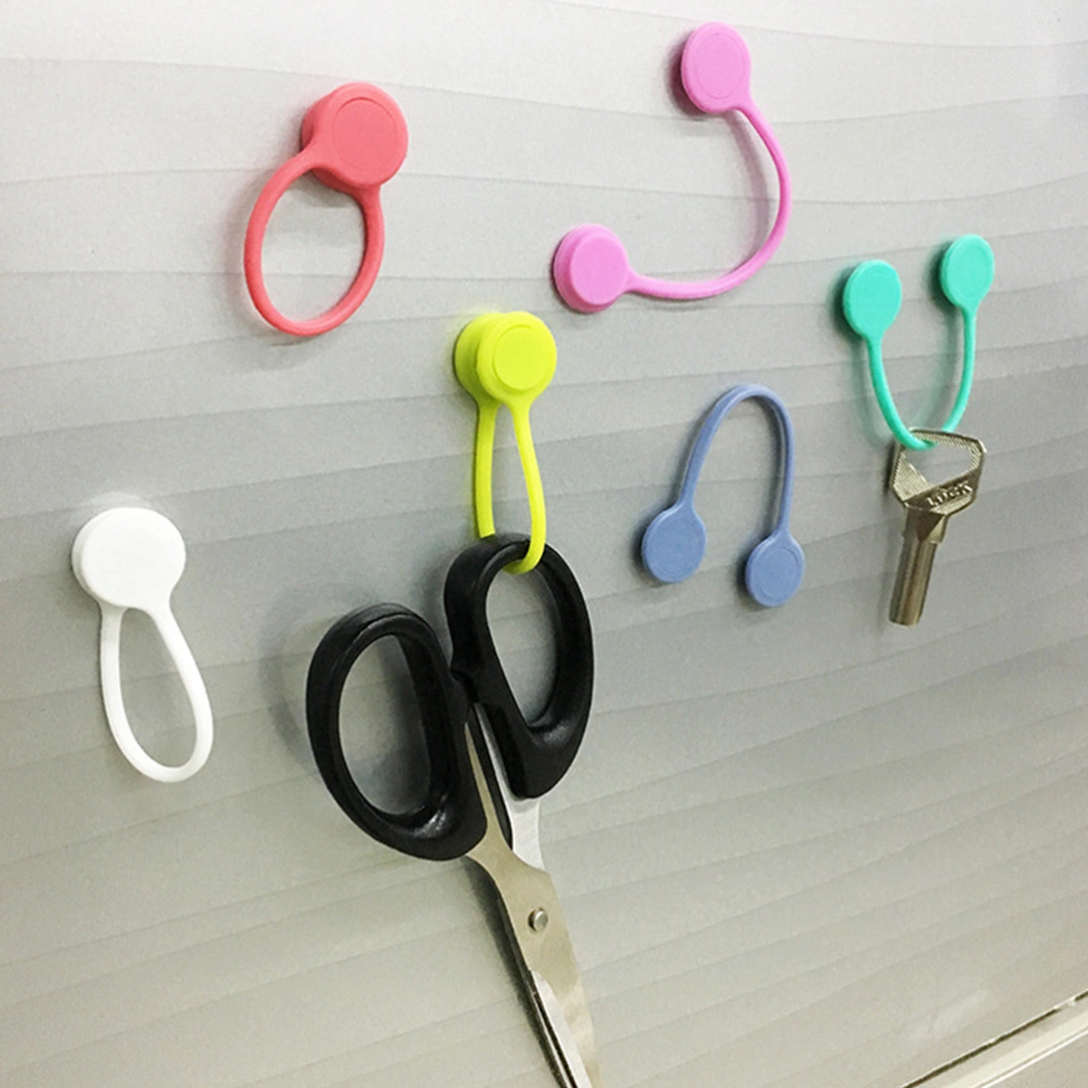 12Pcs Wire Holder Magnetic Headphone Cord Earphone Winder Silicone Wire Wrap Ties Magnet Cable Organizer (Random Color)