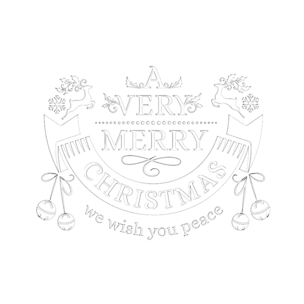 58*43cm Christmas Mural DIY Waterproof Window Wall Sticker Decals Backdrop Decoration (White)