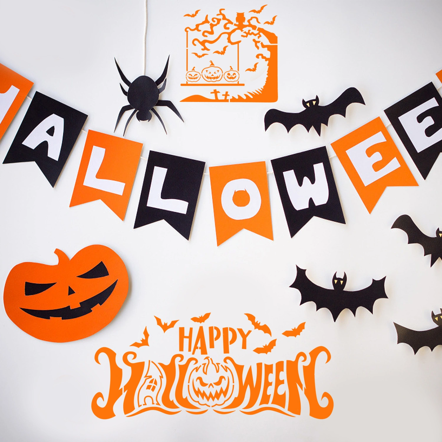 12 Sheets Halloween Stencils DIY Graffiti Accessories Halloween Hollow Templates