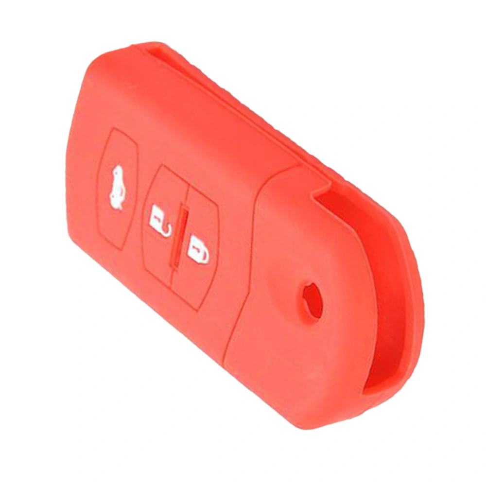 3 Buttons Key Shell Keyless Entry Remote Case Car Accessories Fit for Mazda (Red)