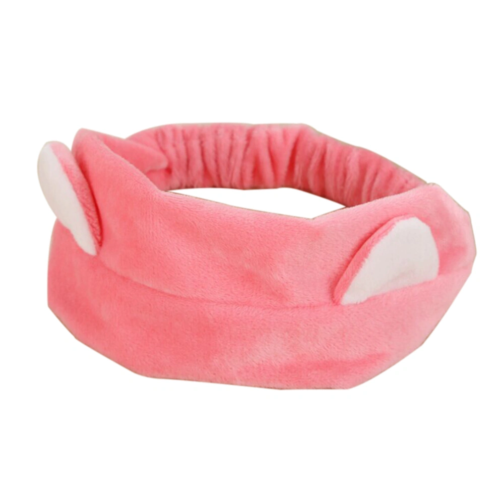 Women Girls Cat Ears Headband Beauty Hair Band (Watermelon Red)