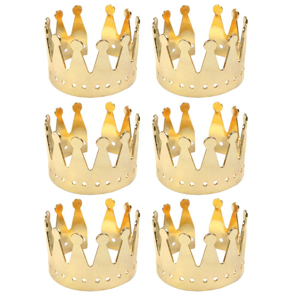 6pcs Golden Crown Shaped Napkin Buckles Napkin Clasps Napkin Holders (Golden)