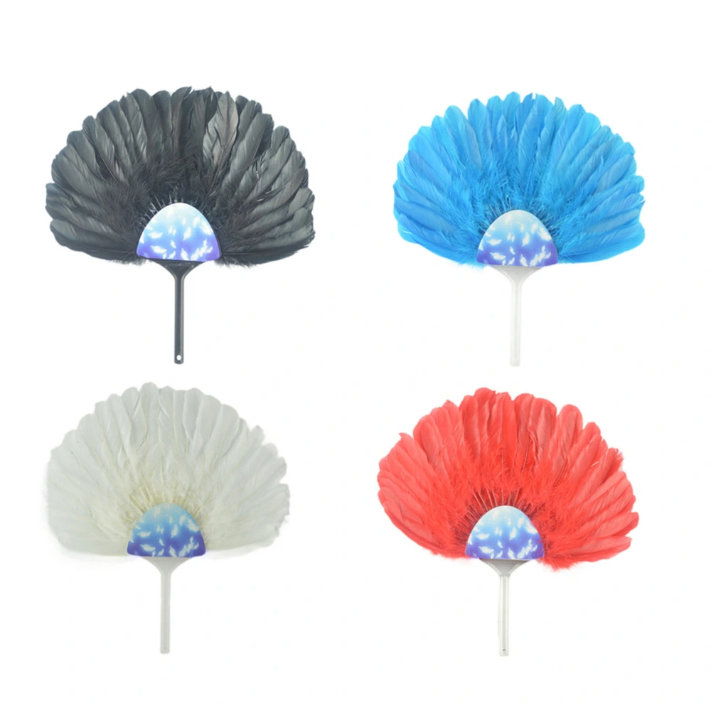 4pcs Performance Prop Funny Goose  Fan Handheld Party Fan Party Supplies (1pc White + 1pc Red + 1pc Black + 1pc Blue)