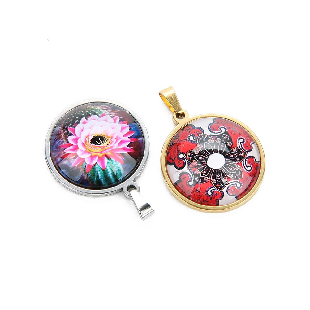 1 Bag 20pcs DIY Jewelry Supplies Gems Glass Sticker Round Patches for Pendant Jewelry Making (Mixed Color 18mm)