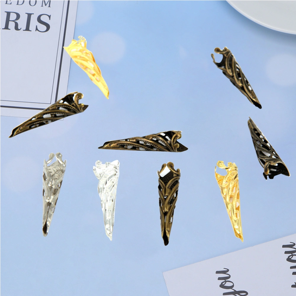 200pcs Bead Caps Charm Hollow-out Pendants Jewelry Accessories DIY Receptacle Charms for Women Female