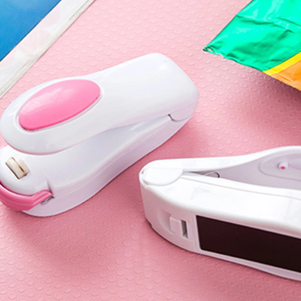 3PCS Mini Heat Sealing Machine Home Use Portable Sealer Impulse Seal Packing Plastic Bag Kit Tools (White)