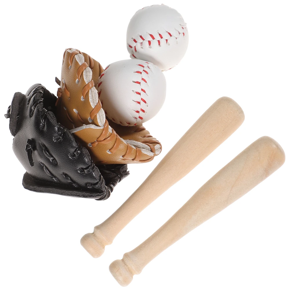 2 sets of Mini Baseball Kit DIY Key Chains Materials Doll House Decorative Baseball