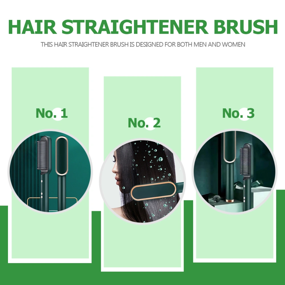 Heating Hair Straightener Brush Multi-use Curling Straightening Hair Styling Comb