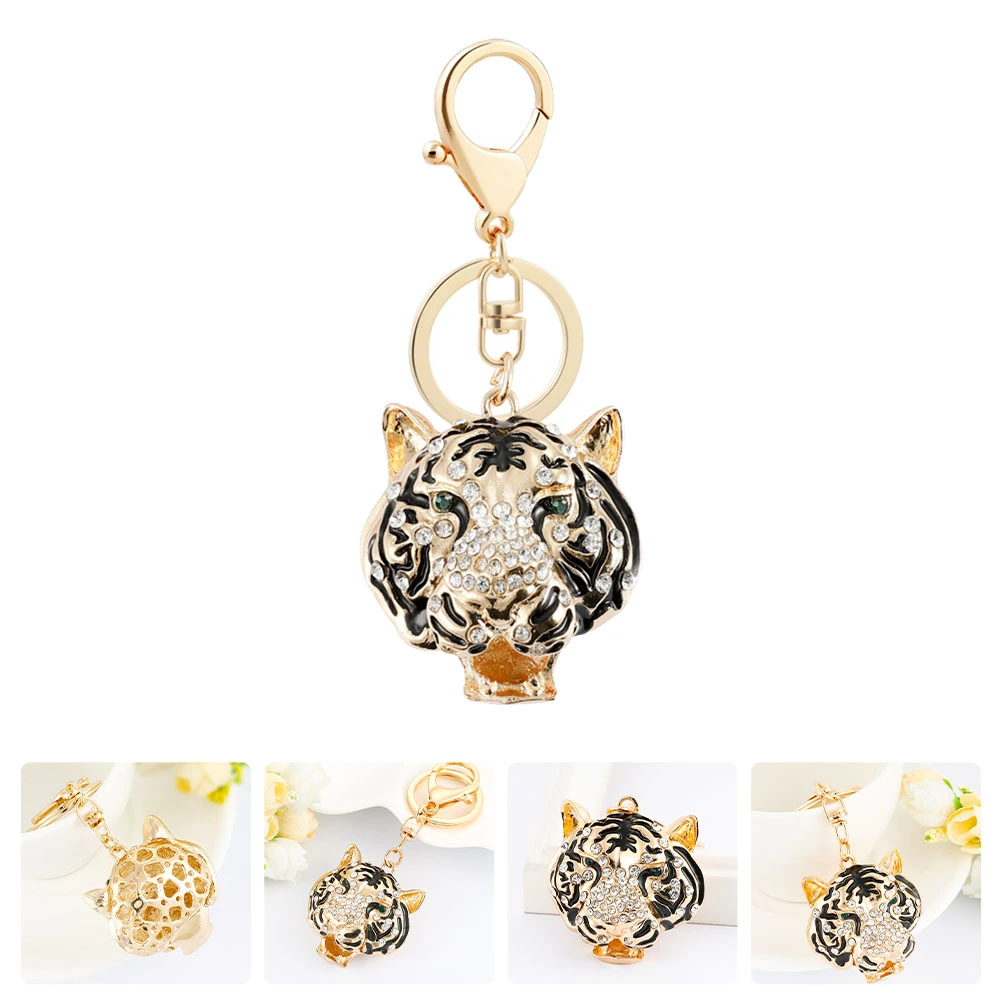 Tiger Key Chain Rhinestone Studded Tiger Pendant Tiger Shape Key Chain Key Decoration