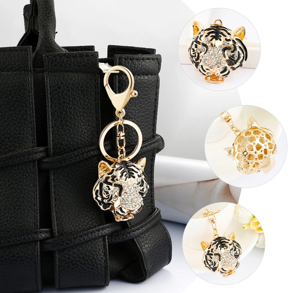 Tiger Key Chain Rhinestone Studded Tiger Pendant Tiger Shape Key Chain Key Decoration