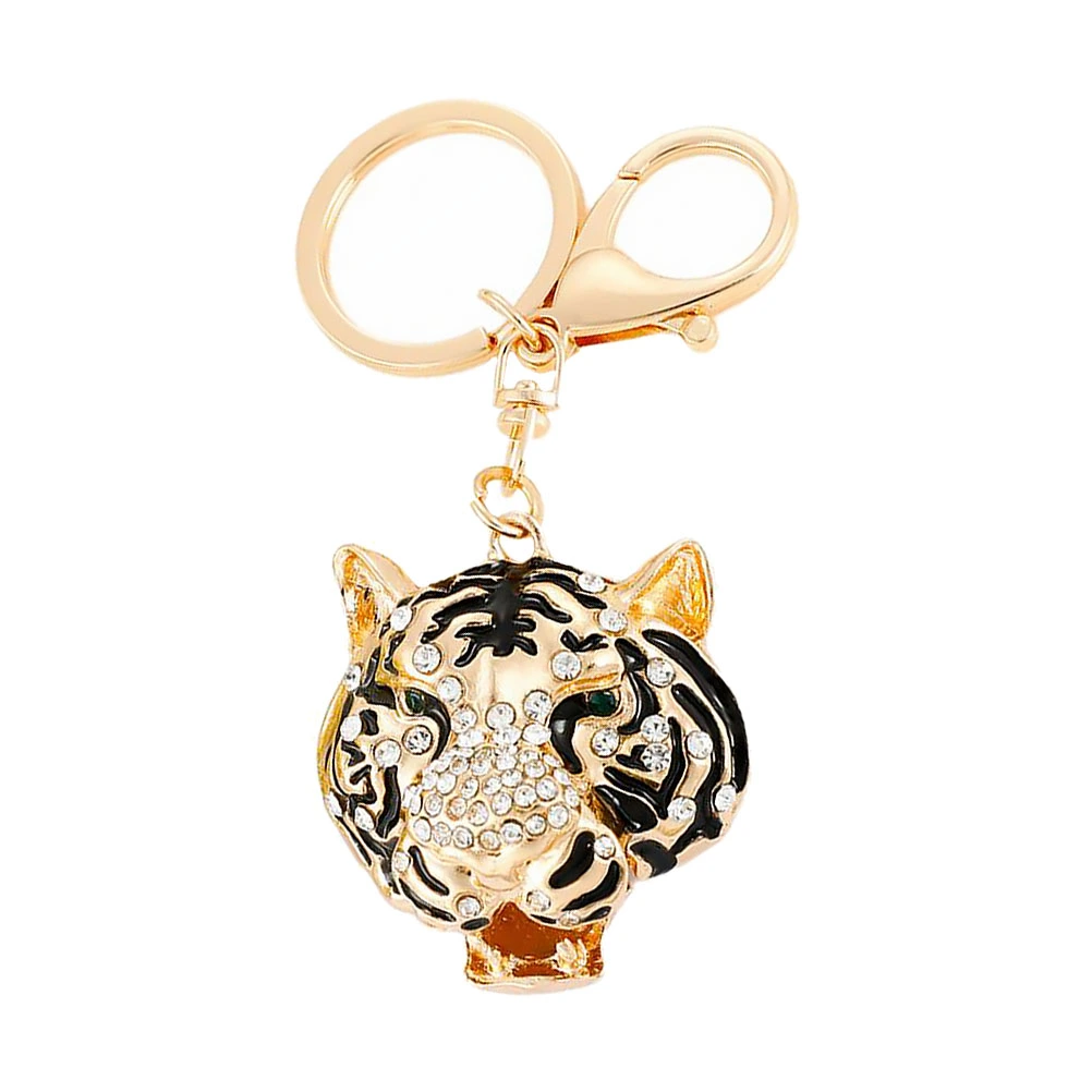 Tiger Key Chain Rhinestone Studded Tiger Pendant Tiger Shape Key Chain Key Decoration