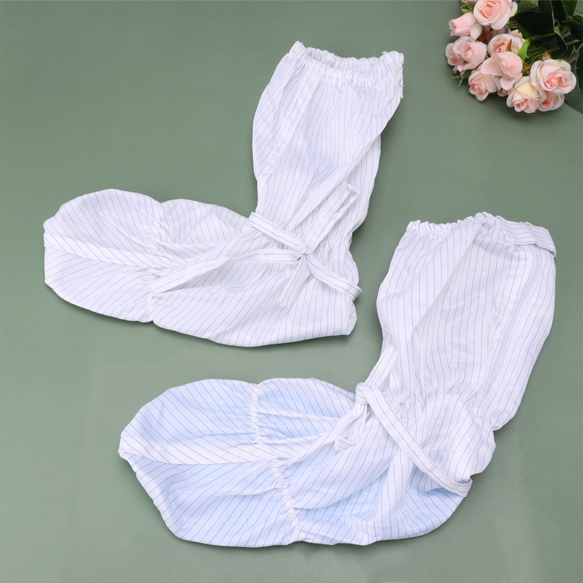 1 Pair High-tube Shoe Cover Practical Waterproof Shoe Cover Useful Non-slip Shoe Cover Anti-static Soft-soled Shoes for Outdoor Outside (White)