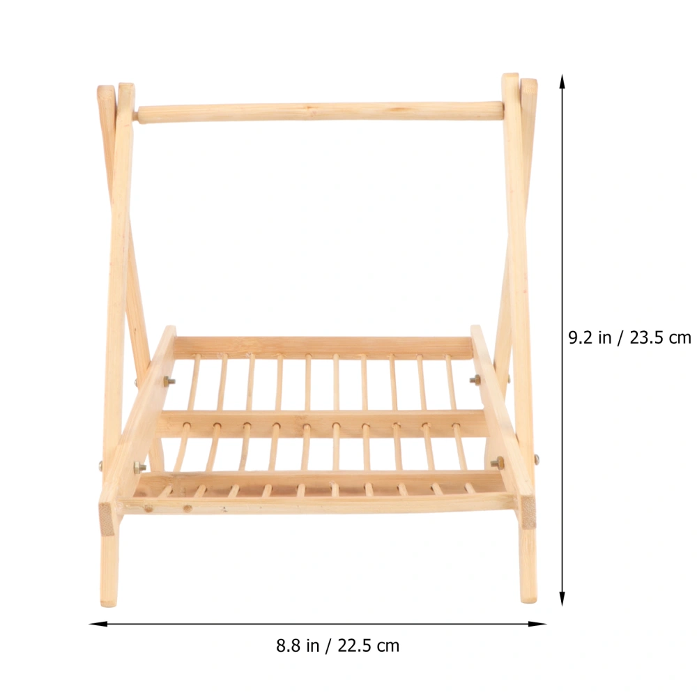 1pc Bamboo Food Tray Foldable Vegetables Fruit Display Rack for Restaurant